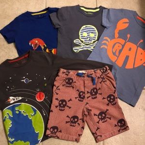 Mini Boden LOT shorts and tees 6-7y